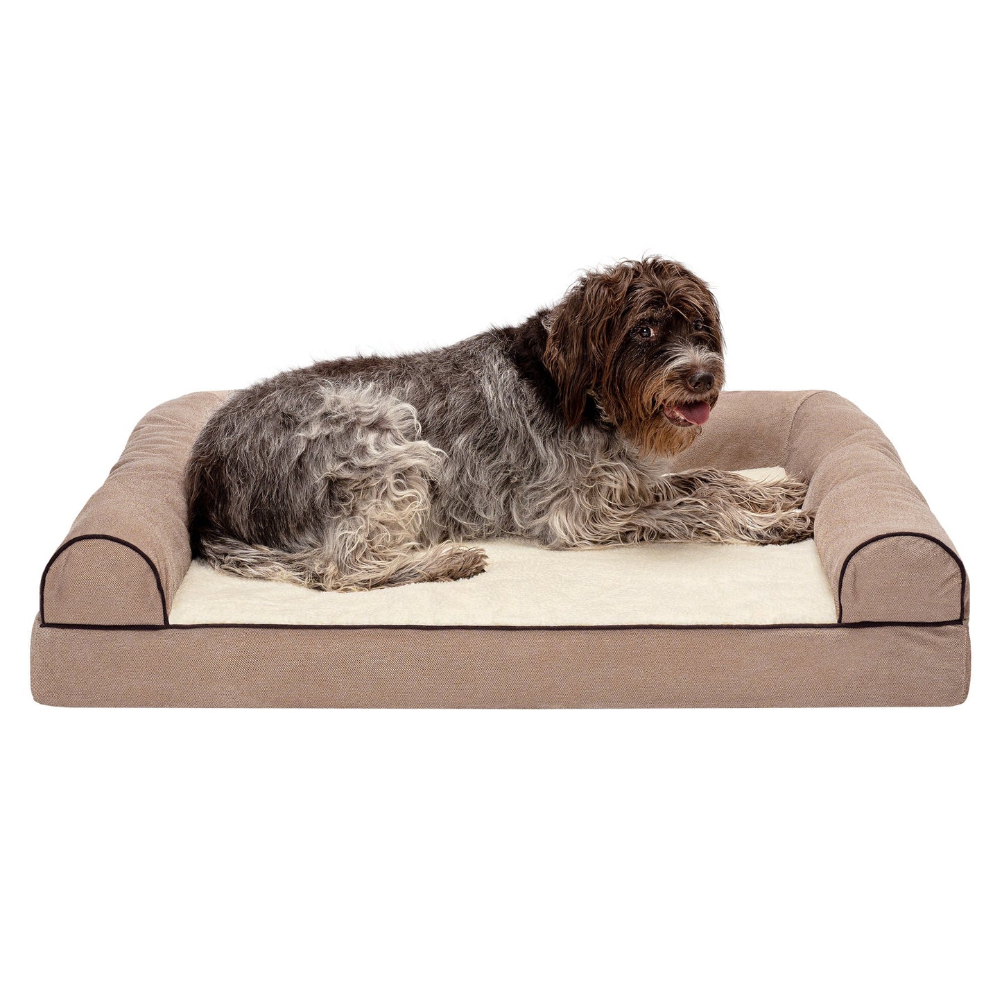 Sofa Dog Bed - Faux Fleece & Chenille
