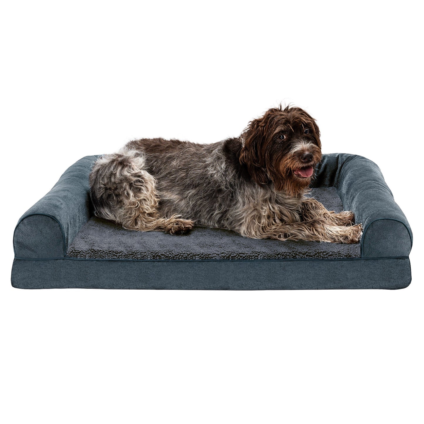 Sofa Dog Bed - Faux Fleece & Chenille