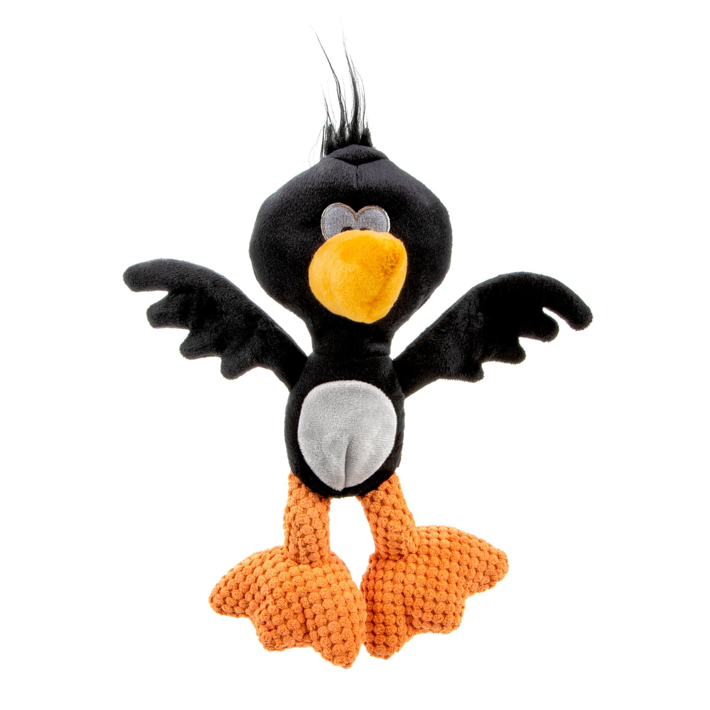 Silent Squeak Crow Plush Chew Guard Dog Toy, Large