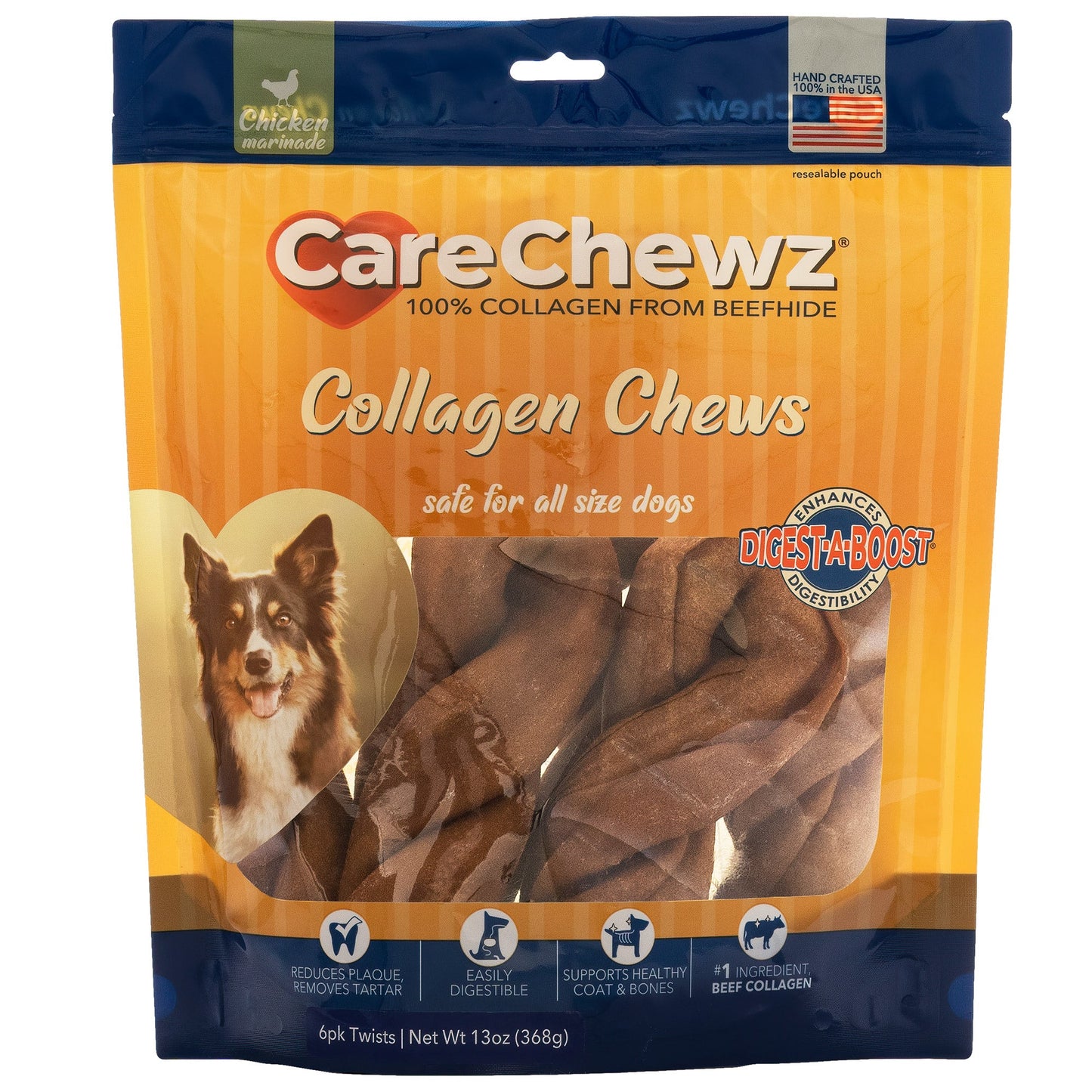 Pet Factory - CareChewz Collagen Twists Dog Treats, 6-7", 6 ct
