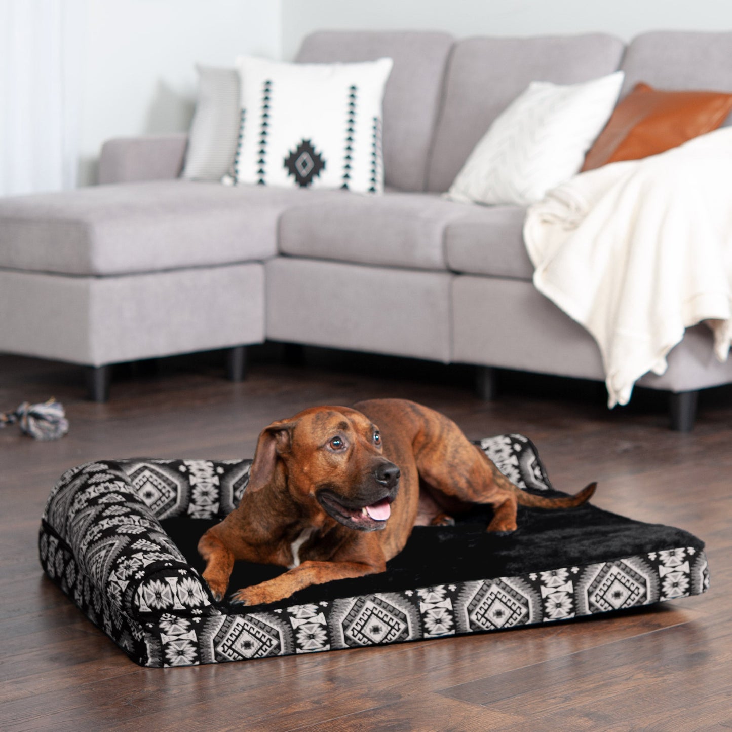 Deluxe Chaise Lounge Dog Bed - Southwest Kilim