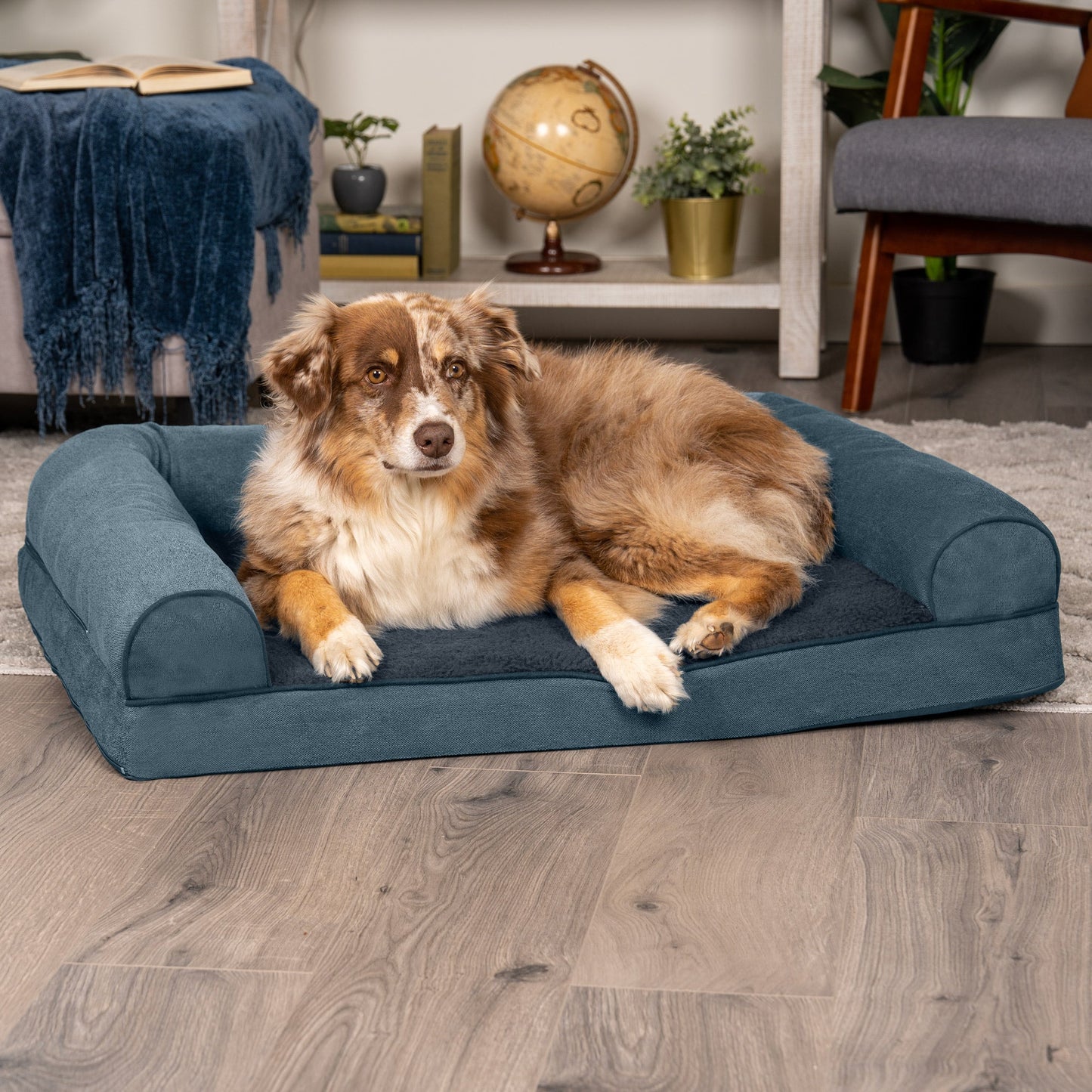 Sofa Dog Bed - Faux Fleece & Chenille