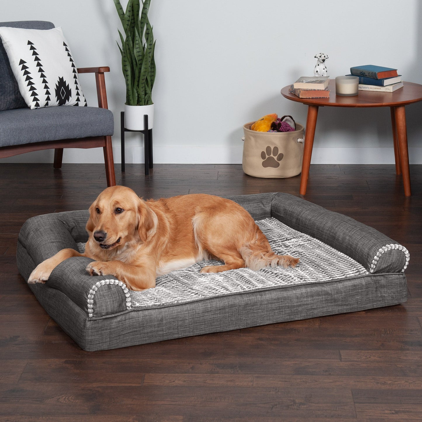 Sofa Dog Bed - Luxe Fur & Performance Linen