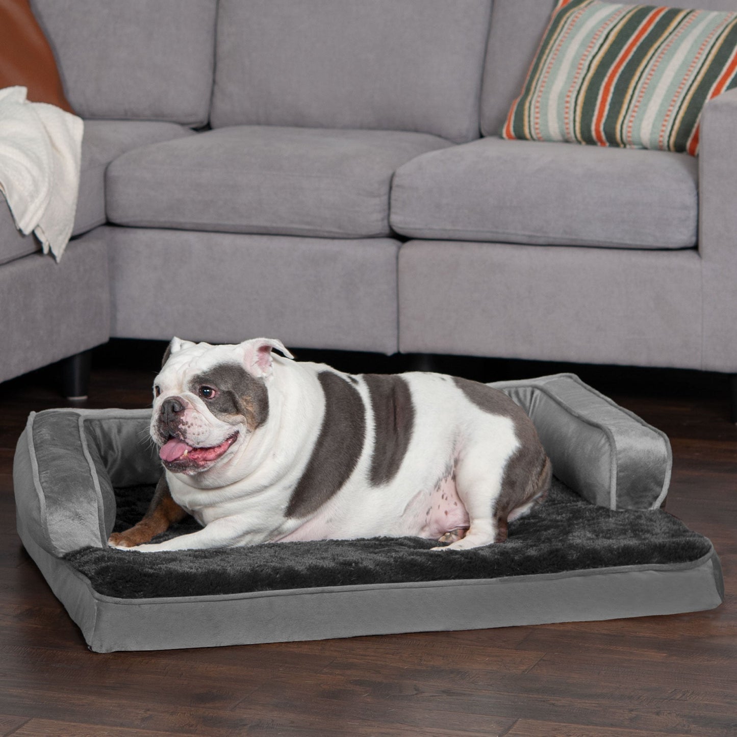 Sofa Dog Bed - Plush & Velvet Comfy Couch