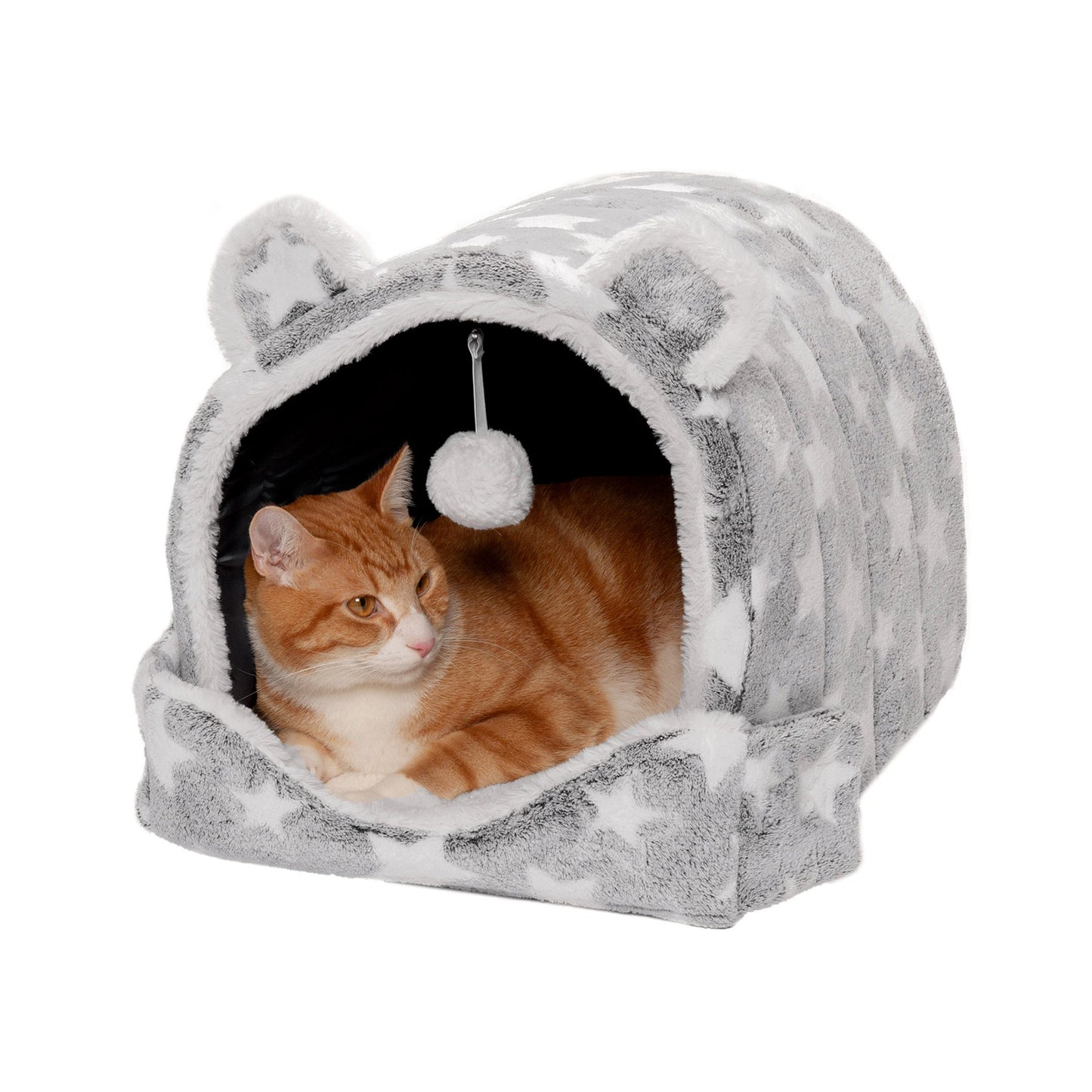 Fleece Snuggle Hideout Pet Bed - Fleece & Faux Fur