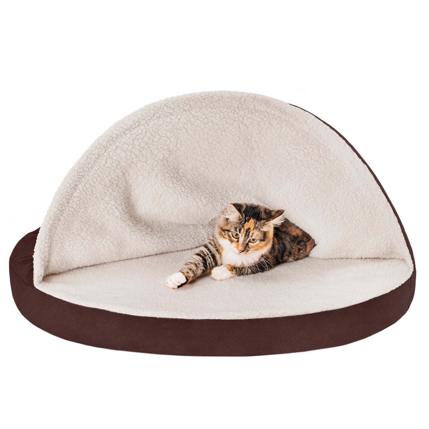 Snuggery Burrow Dog Bed - Faux Sheepskin