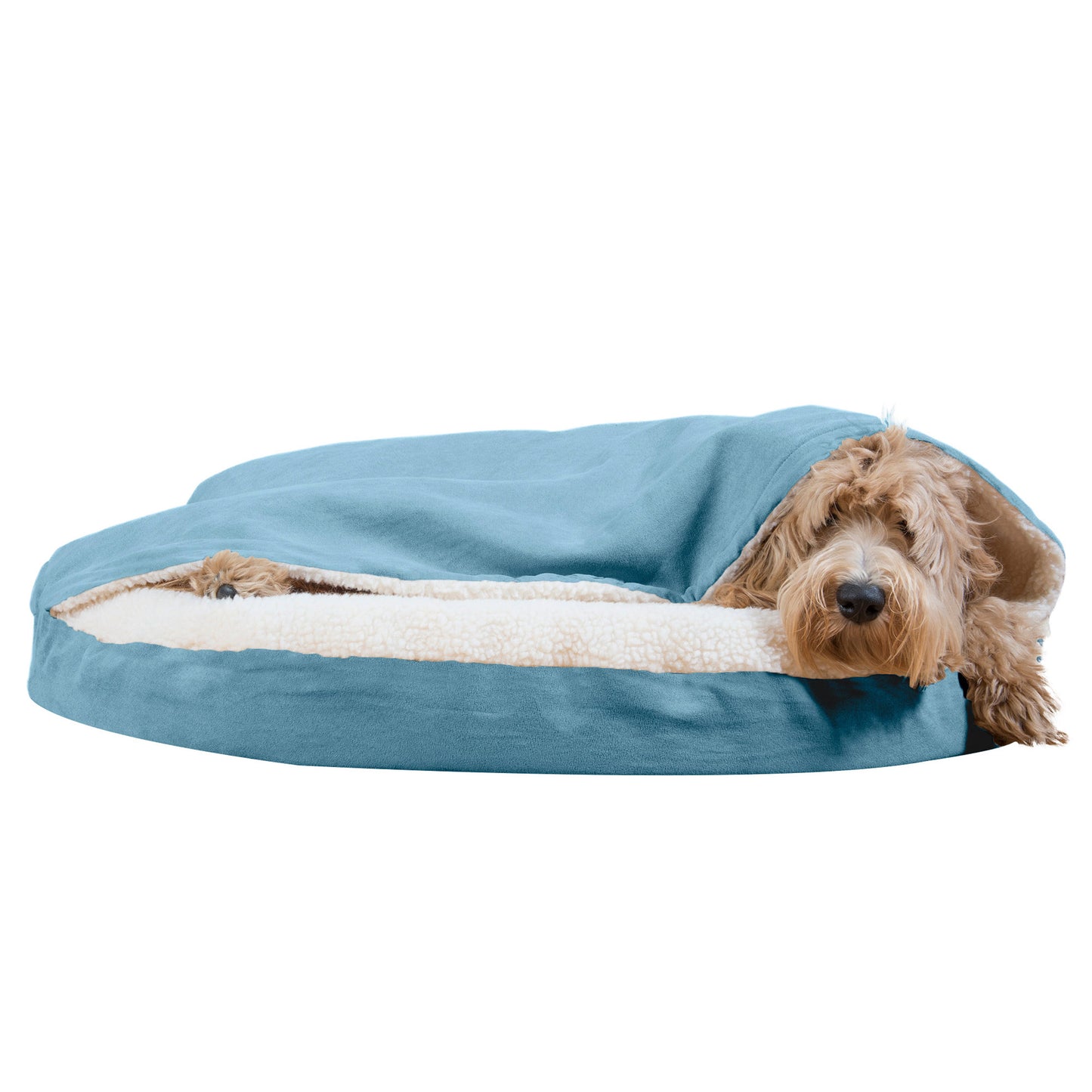 Snuggery Burrow Dog Bed - Faux Sheepskin