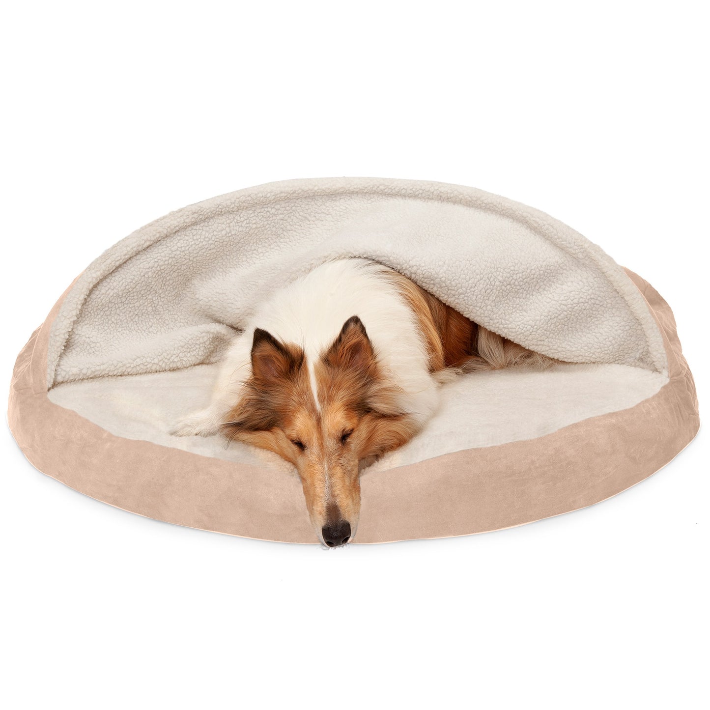 Snuggery Burrow Dog Bed - Faux Sheepskin