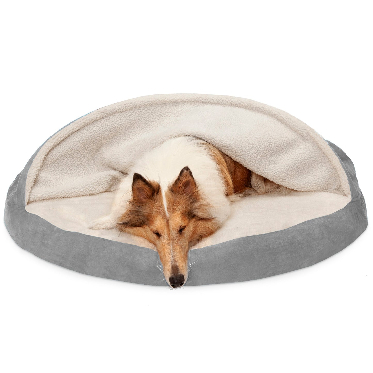 Snuggery Burrow Dog Bed - Faux Sheepskin