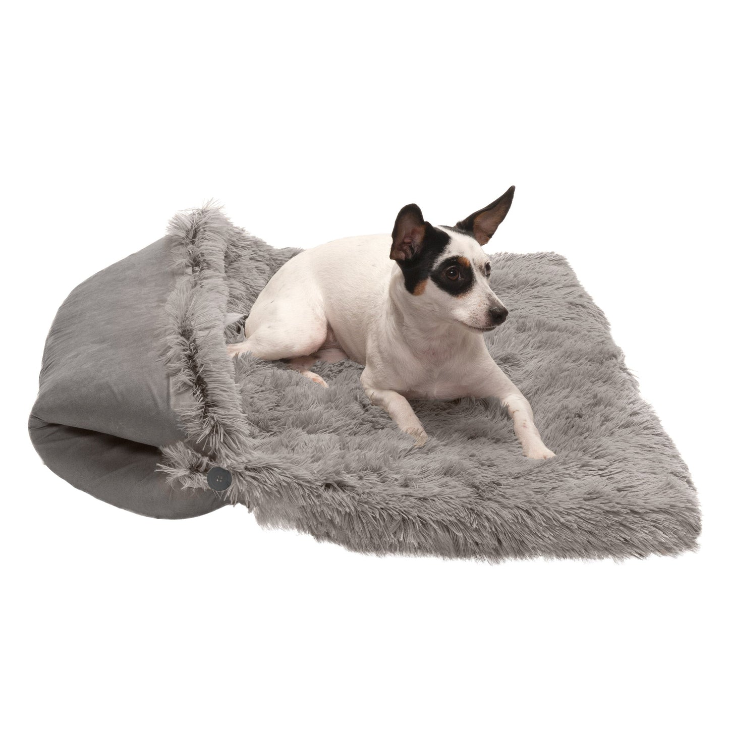 Self-Warming 4-in-1 Plush Long Faux Fur Convertible Cuddler Pet Bed