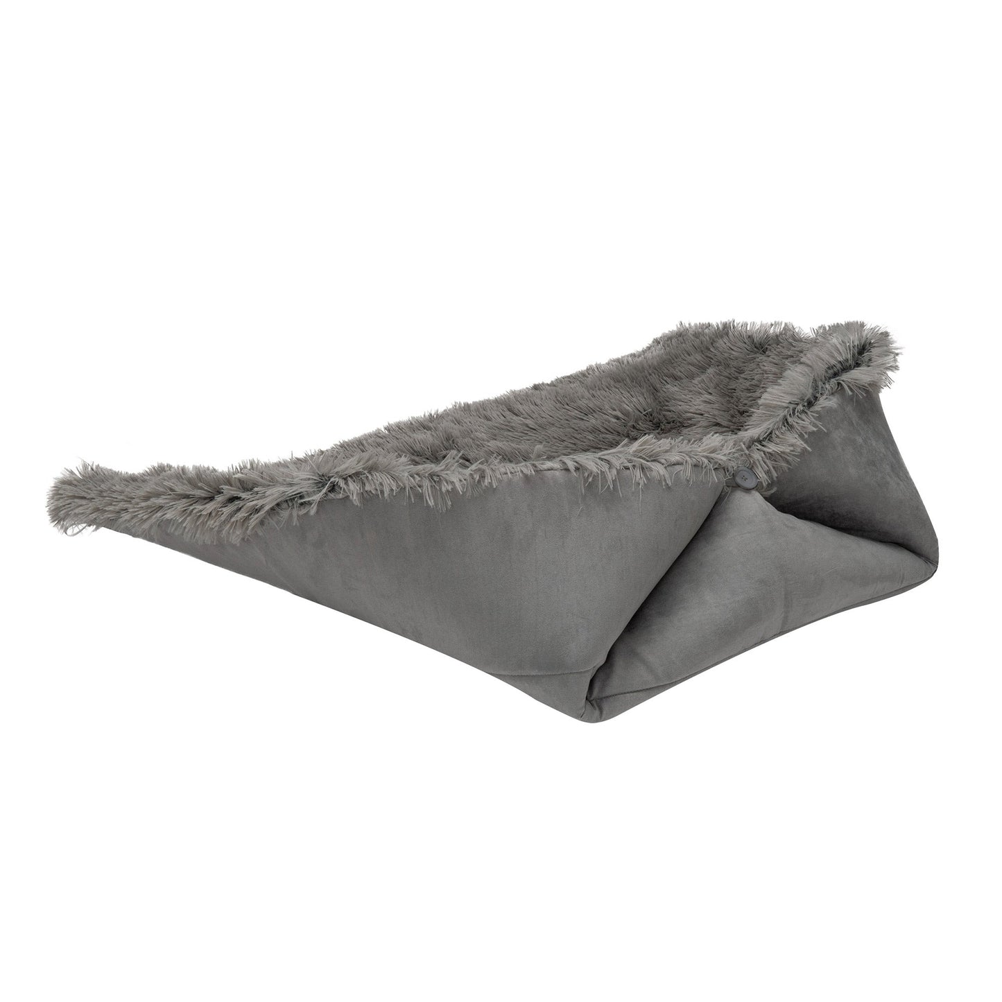 Self-Warming 4-in-1 Plush Long Faux Fur Convertible Cuddler Pet Bed