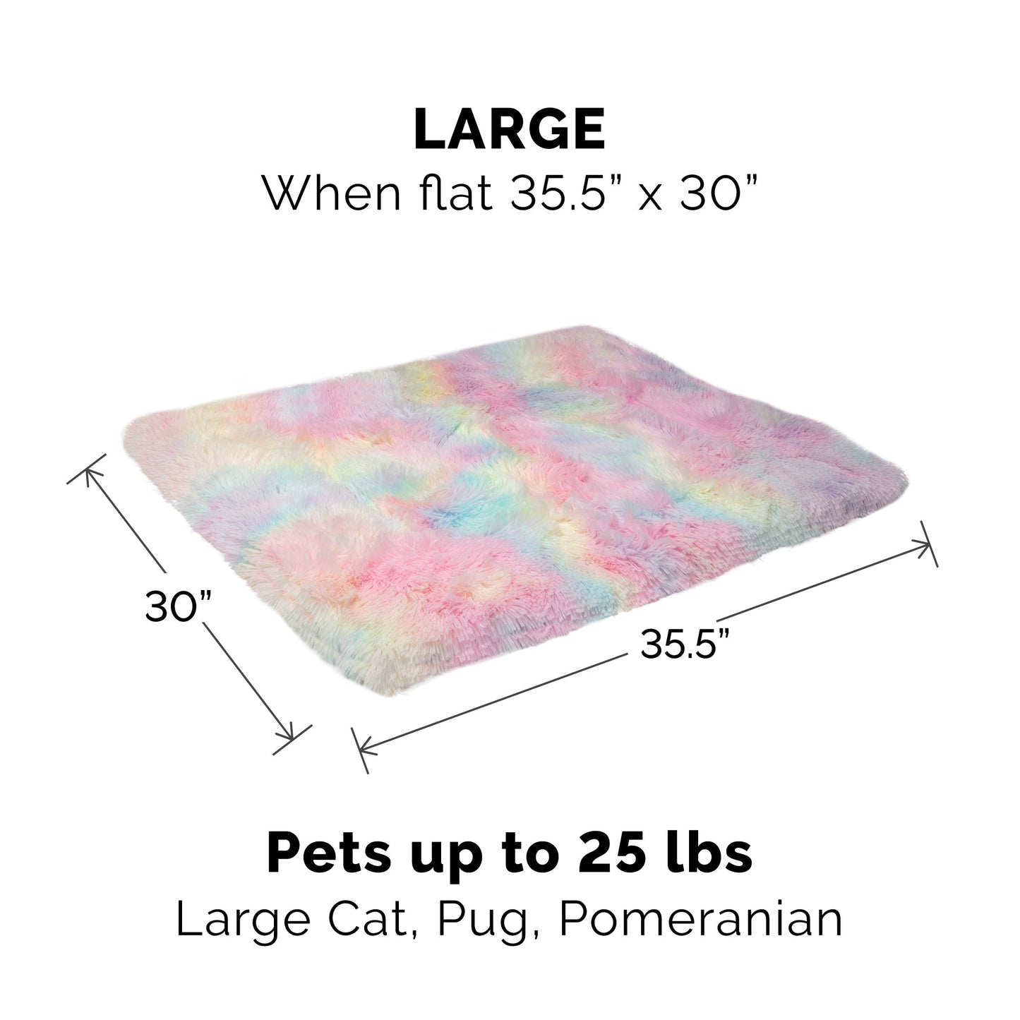 Self-Warming 4-in-1 Plush Long Faux Fur Convertible Cuddler Pet Bed
