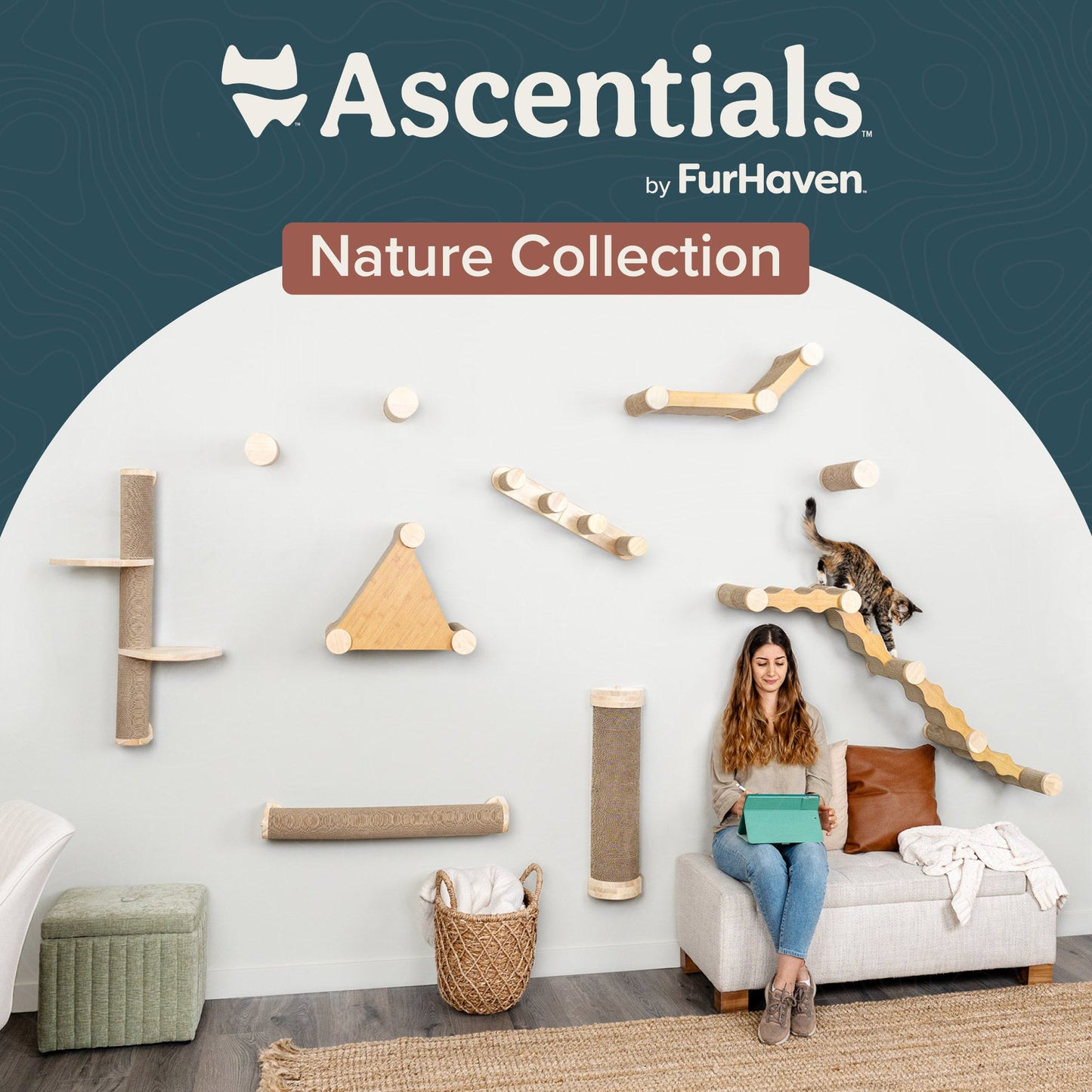 Ascentials by FurHaven Wall Mounted Milestone Post Cat Perch