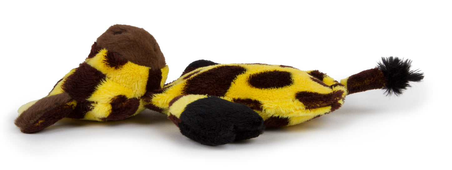 Silent Squeak Flattie Giraffe Plush Dog Toy