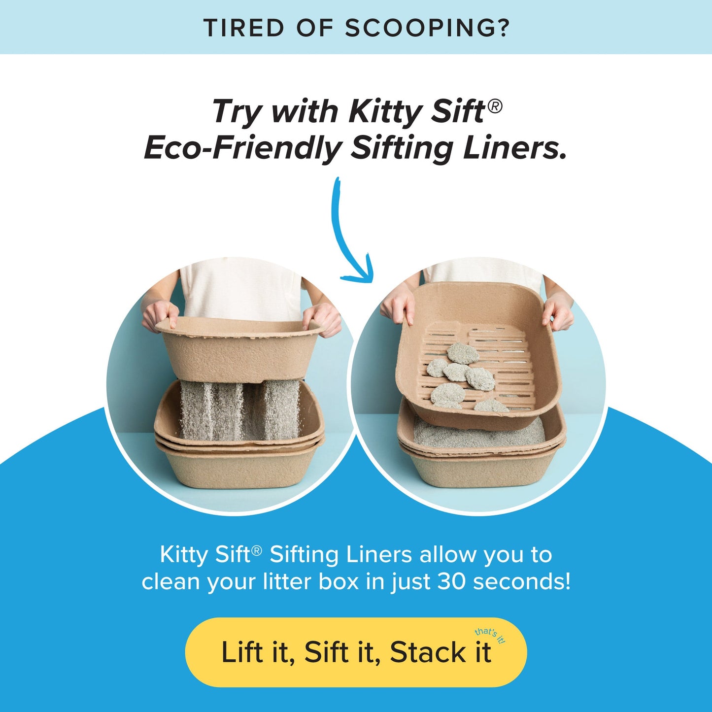 Kitty Sift Deluxe Disposable Heavy Duty Litter Box, Jumbo, 2-Pack