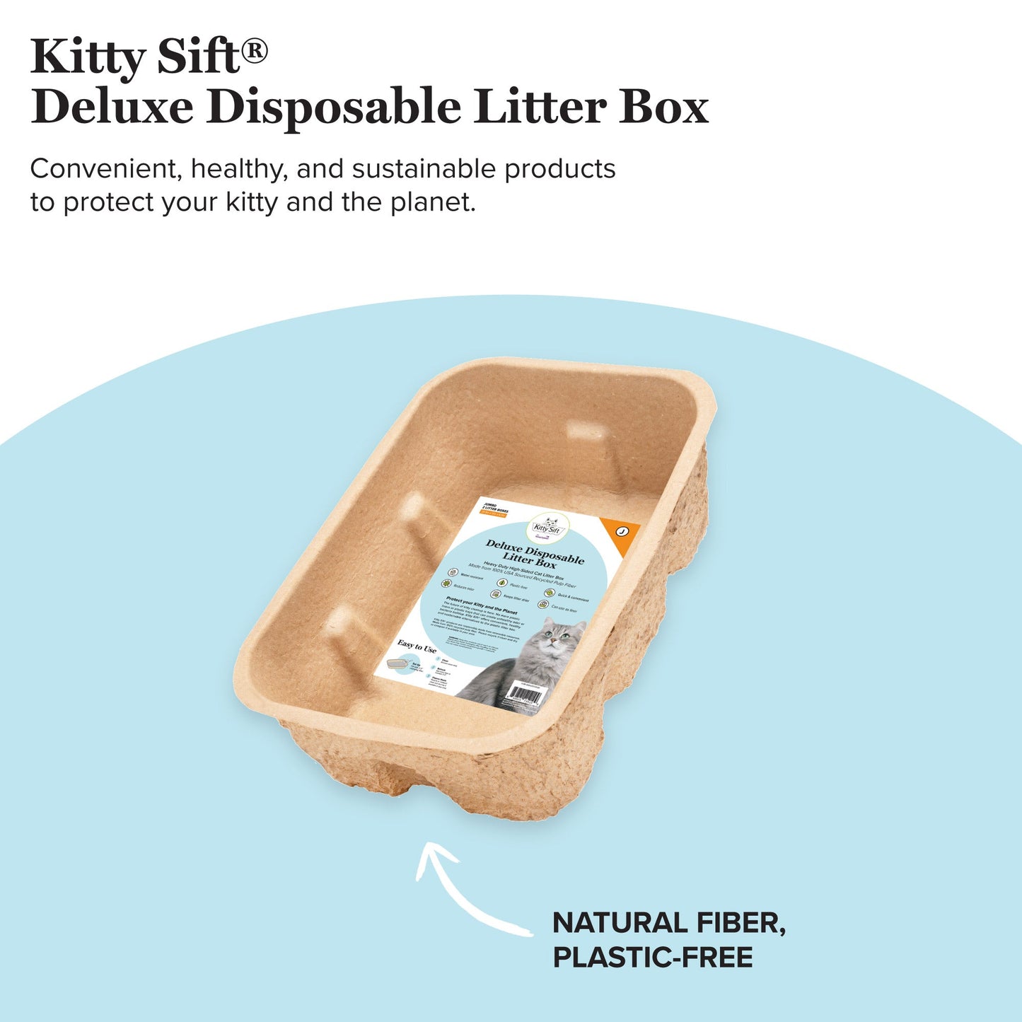 Kitty Sift Deluxe Disposable Heavy Duty Litter Box, Jumbo, 2-Pack