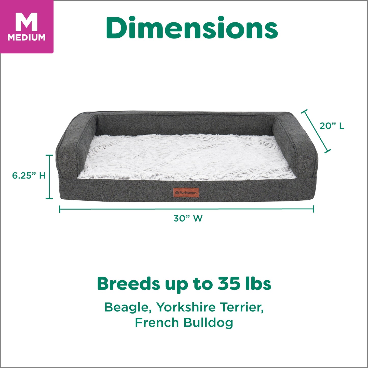 Birch Faux Fur & Soft Faux Linen Modern Sofa Pet Bed