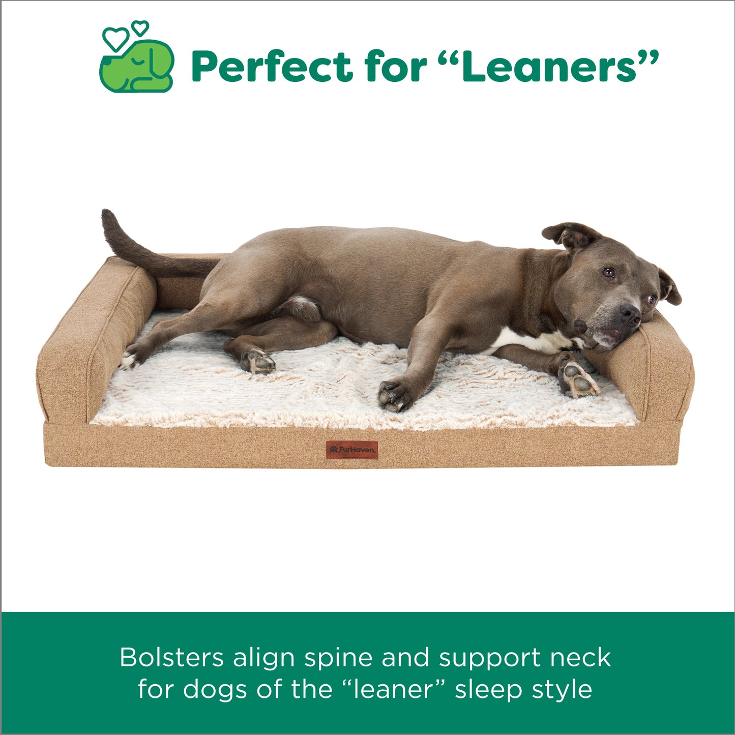 Birch Faux Fur & Soft Faux Linen Modern Sofa Pet Bed