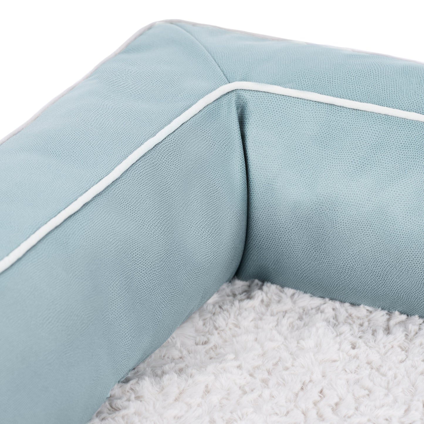 Textured Plush & Coated Poly Modern Sofa Pet Bed