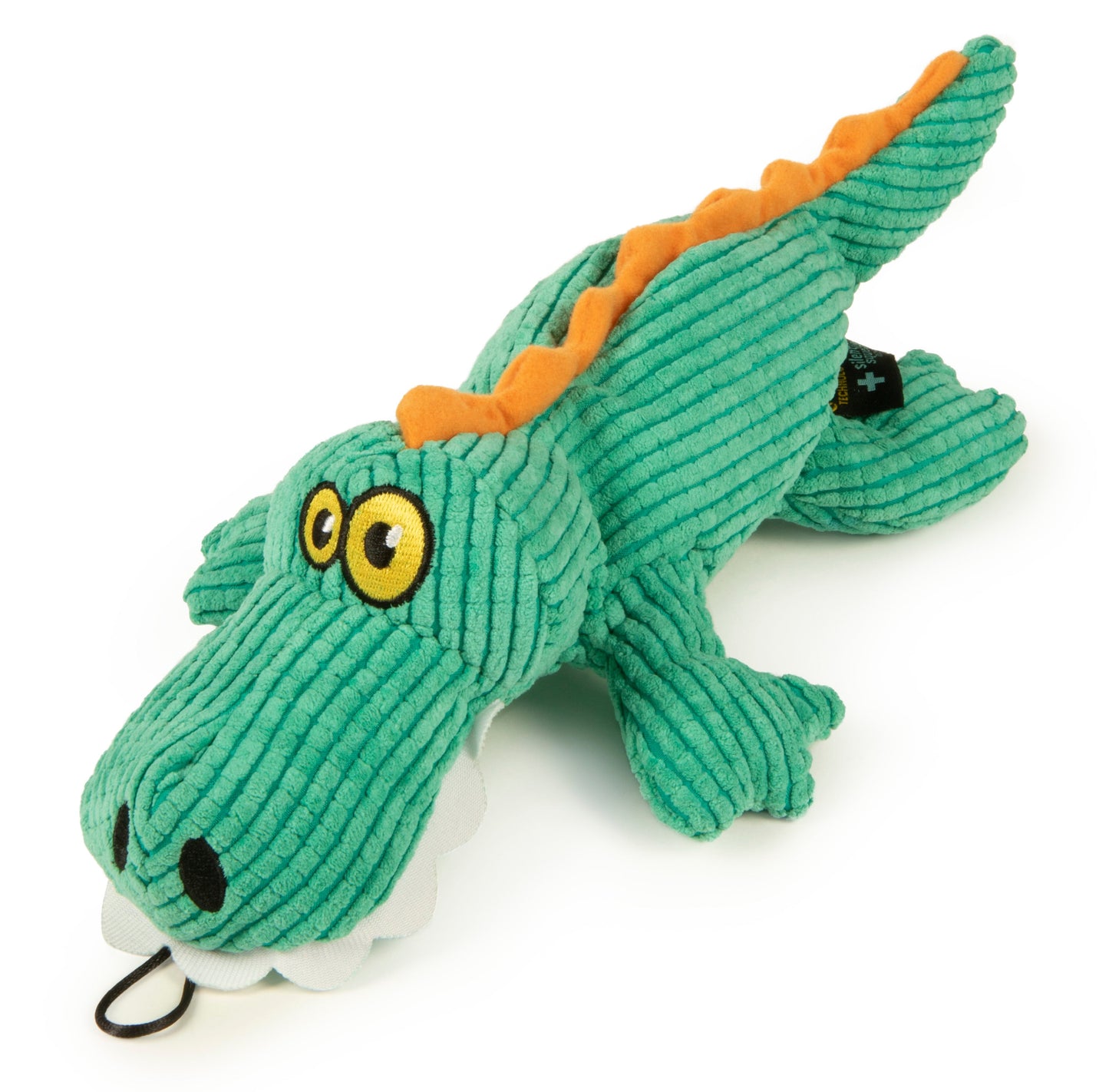 Silent Squeak Gator Plush Chew Guard Dog Toy, Teal, Large