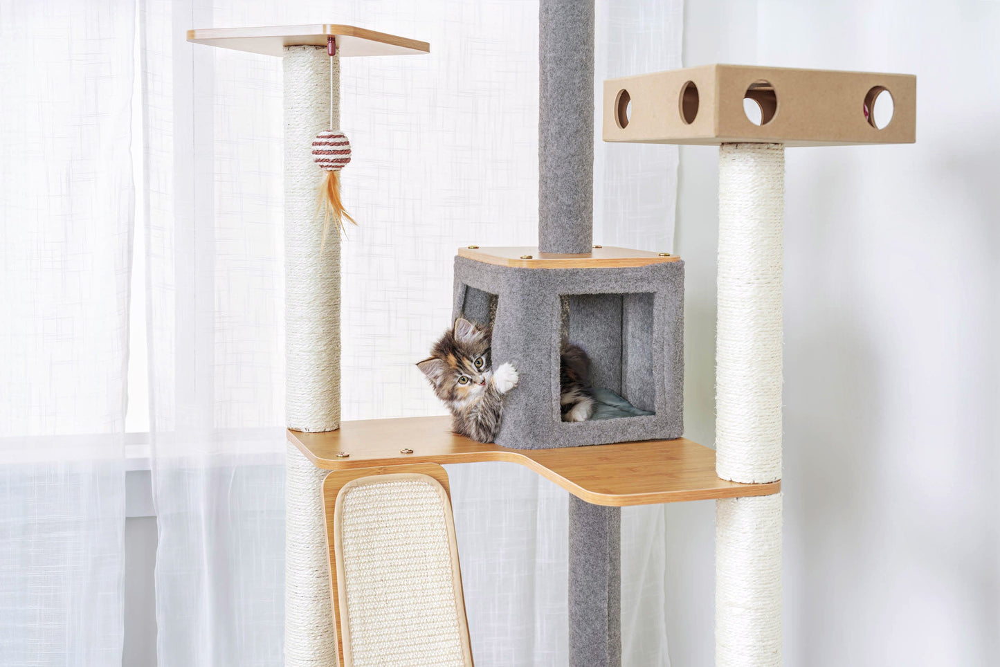 Ascentials by FurHaven Royal Suite Cat Tower (68”), Multi-Level Indoor Cat Tree
