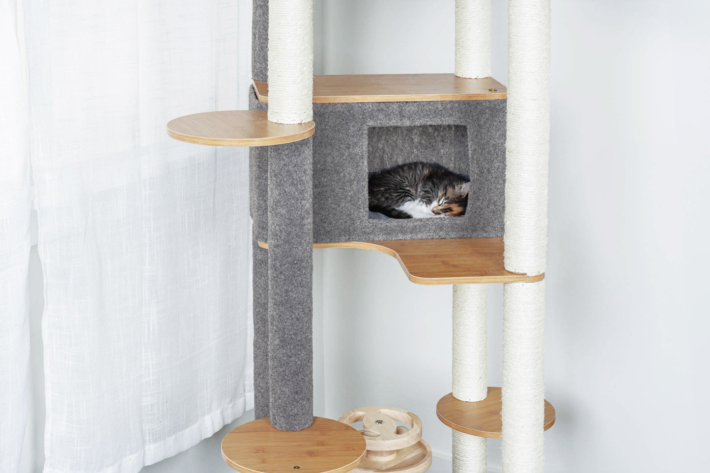Ascentials by FurHaven Grand Suite Cat Tower (68”-78”), Customizable Multi-Level Indoor Cat Tree