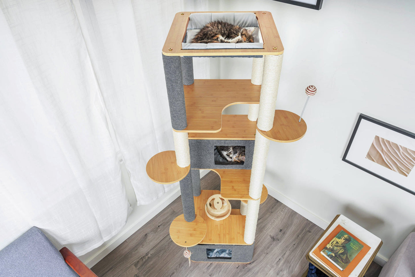 Ascentials by FurHaven Grand Suite Cat Tower (68”-78”), Customizable Multi-Level Indoor Cat Tree