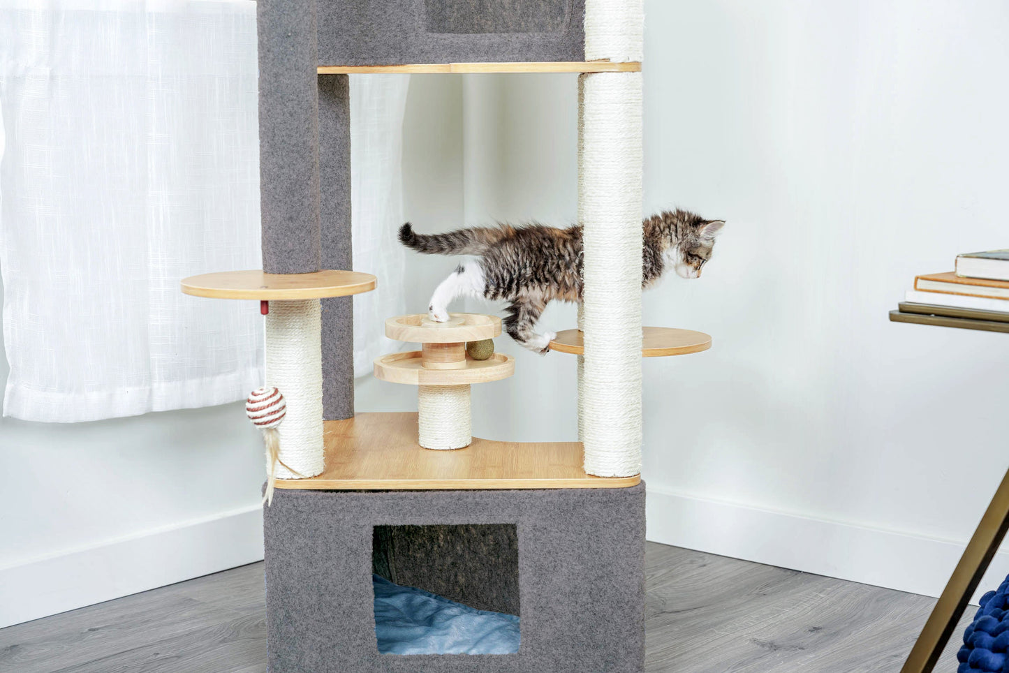 Ascentials by FurHaven Grand Suite Cat Tower (68”-78”), Customizable Multi-Level Indoor Cat Tree