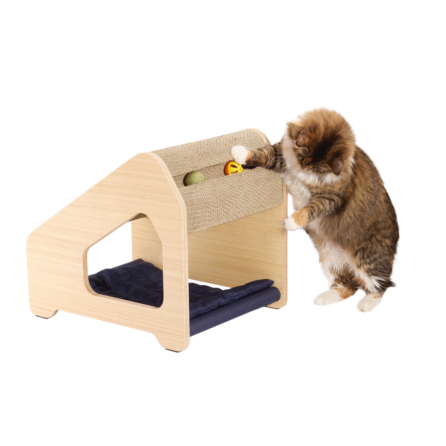Ascentials by FurHaven Chalet Angled Scratching House (16”), Compact Cat Hideaway