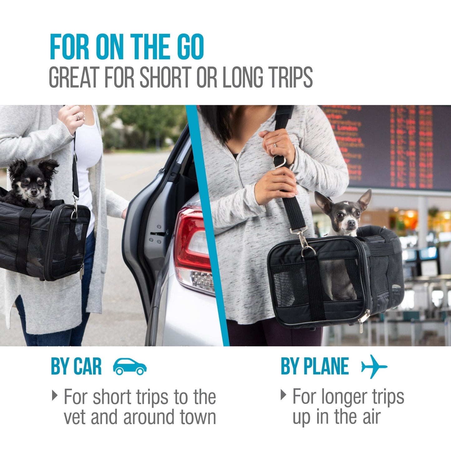 TRAVEL DELTA® AIR LINES® Airline Approved Pet Carrier, Medium, Black