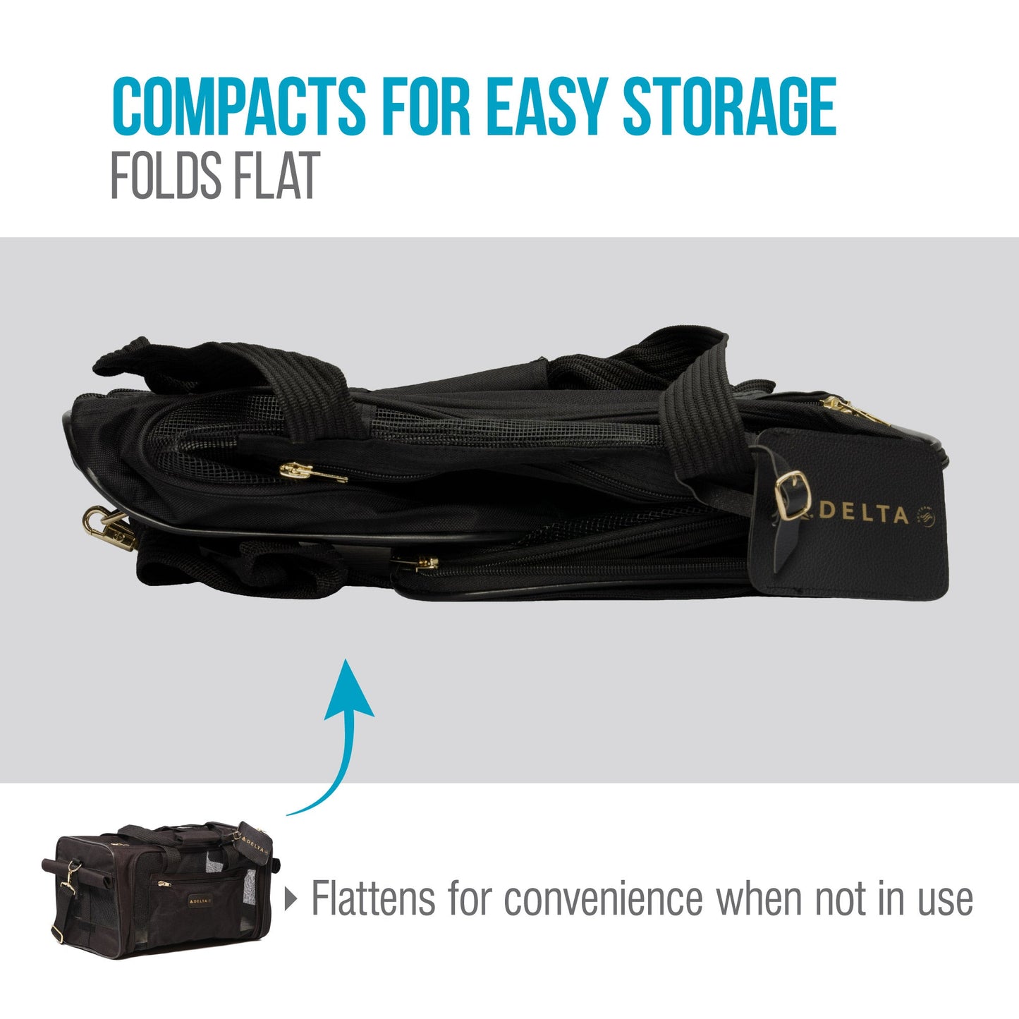TRAVEL DELTA® AIR LINES® Airline Approved Pet Carrier, Medium, Black