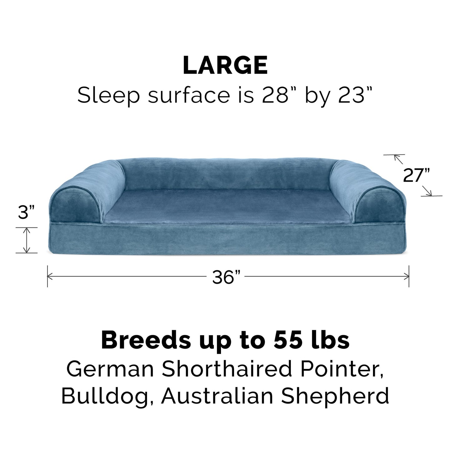 Sofa Dog Bed - Faux Fur & Velvet