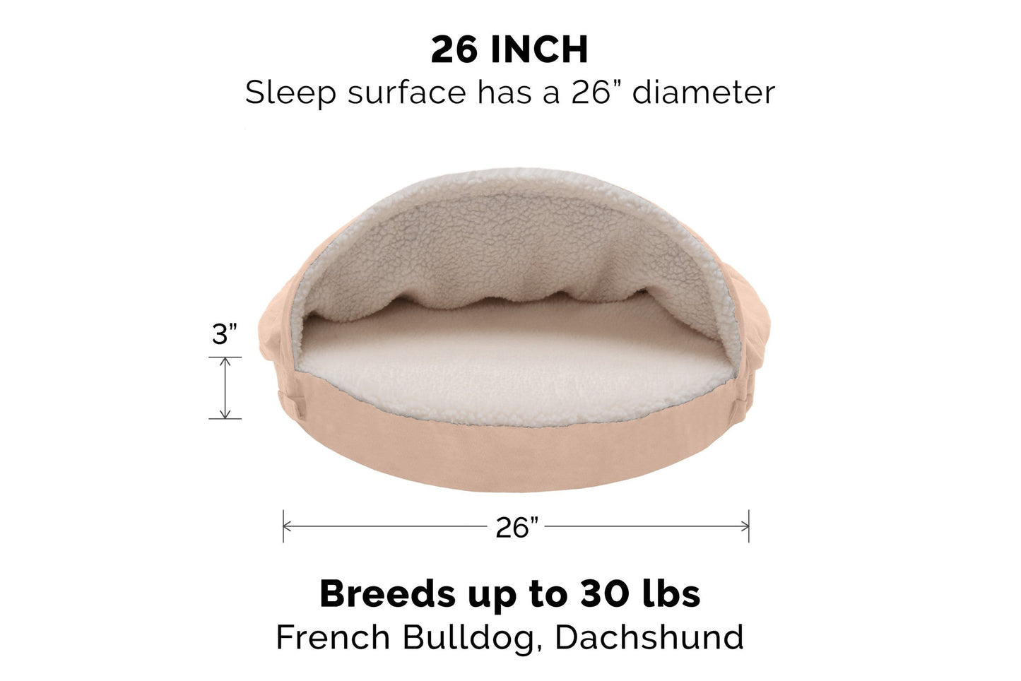 Snuggery Burrow Dog Bed - Faux Sheepskin