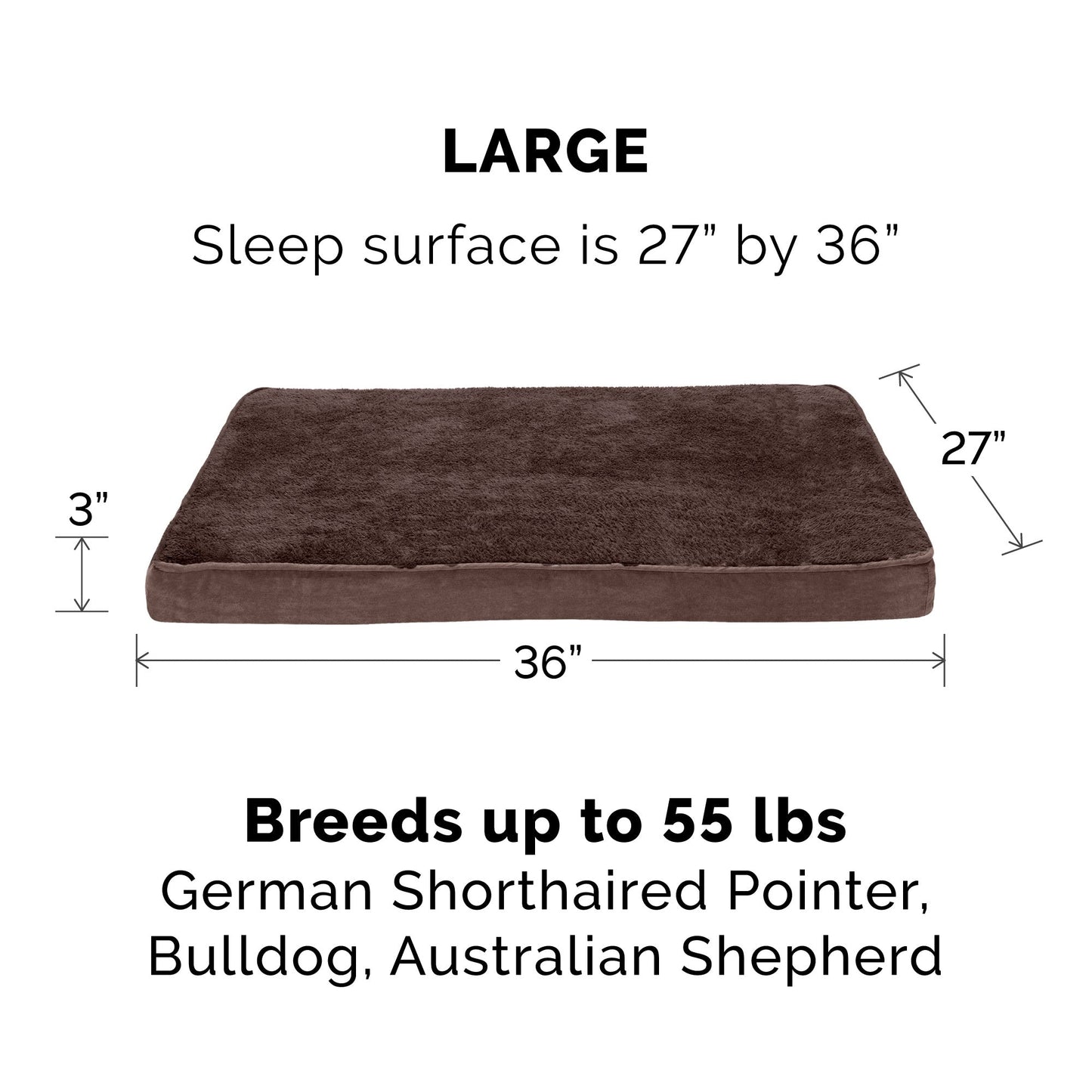 Deluxe Mattress Dog Bed - Terry & Suede