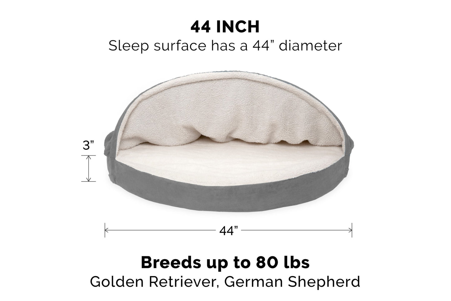 Snuggery Burrow Dog Bed - Faux Sheepskin