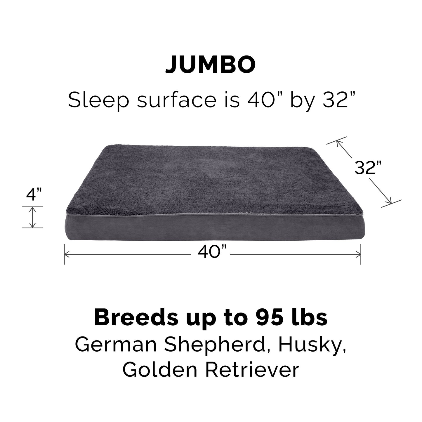 Deluxe Mattress Dog Bed - Terry & Suede