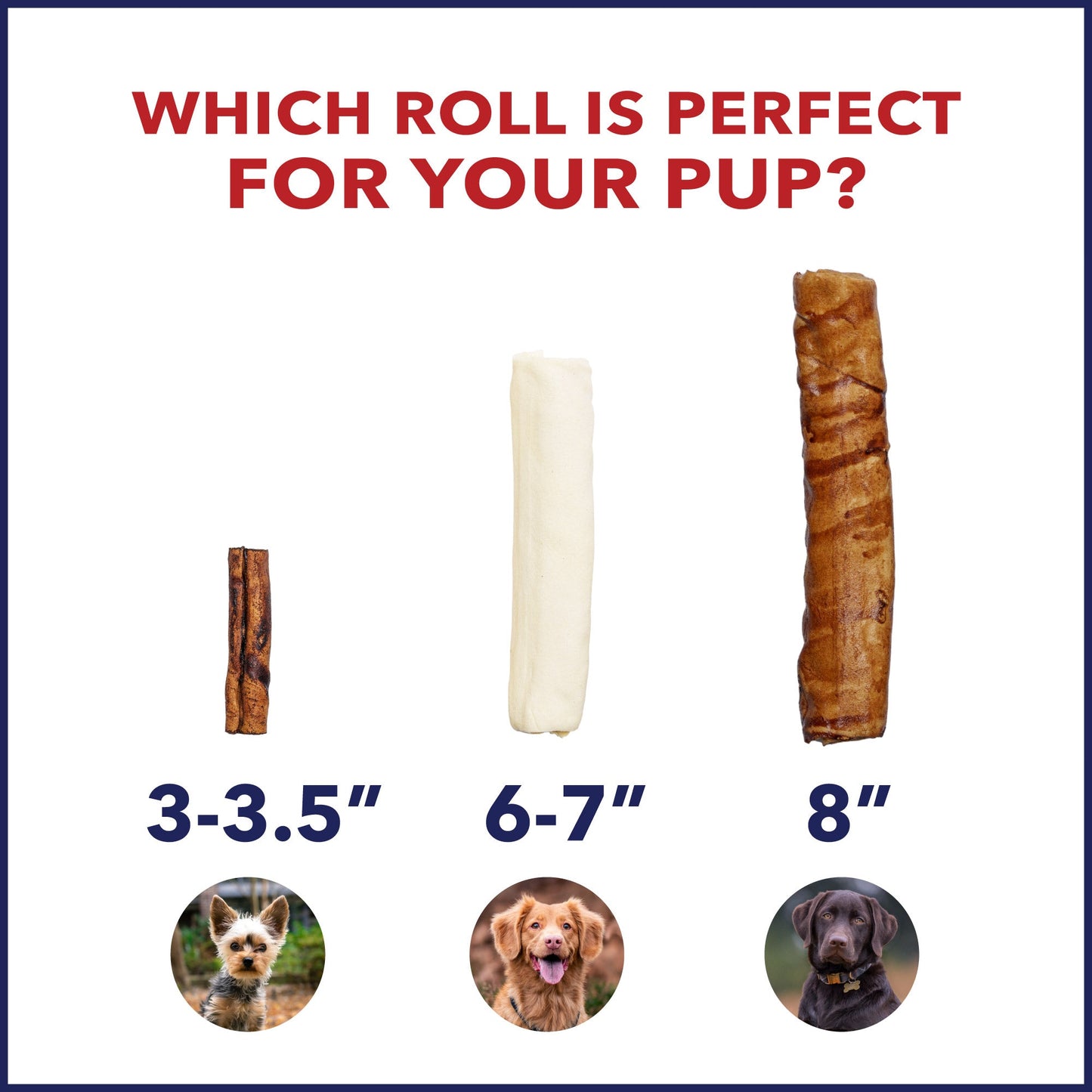 Pet Factory Made in USA Beefhide Rolls - 7-8", Flavored Dog Treat