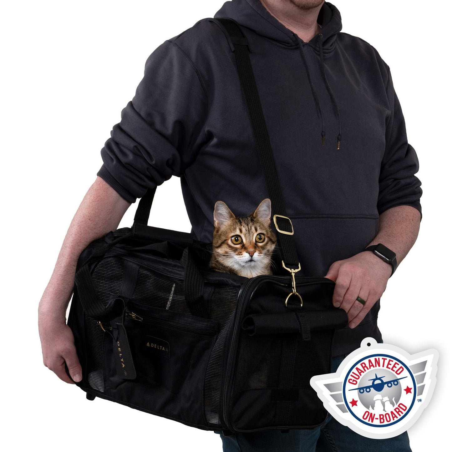 TRAVEL DELTA® AIR LINES® Airline Approved Pet Carrier, Medium, Black