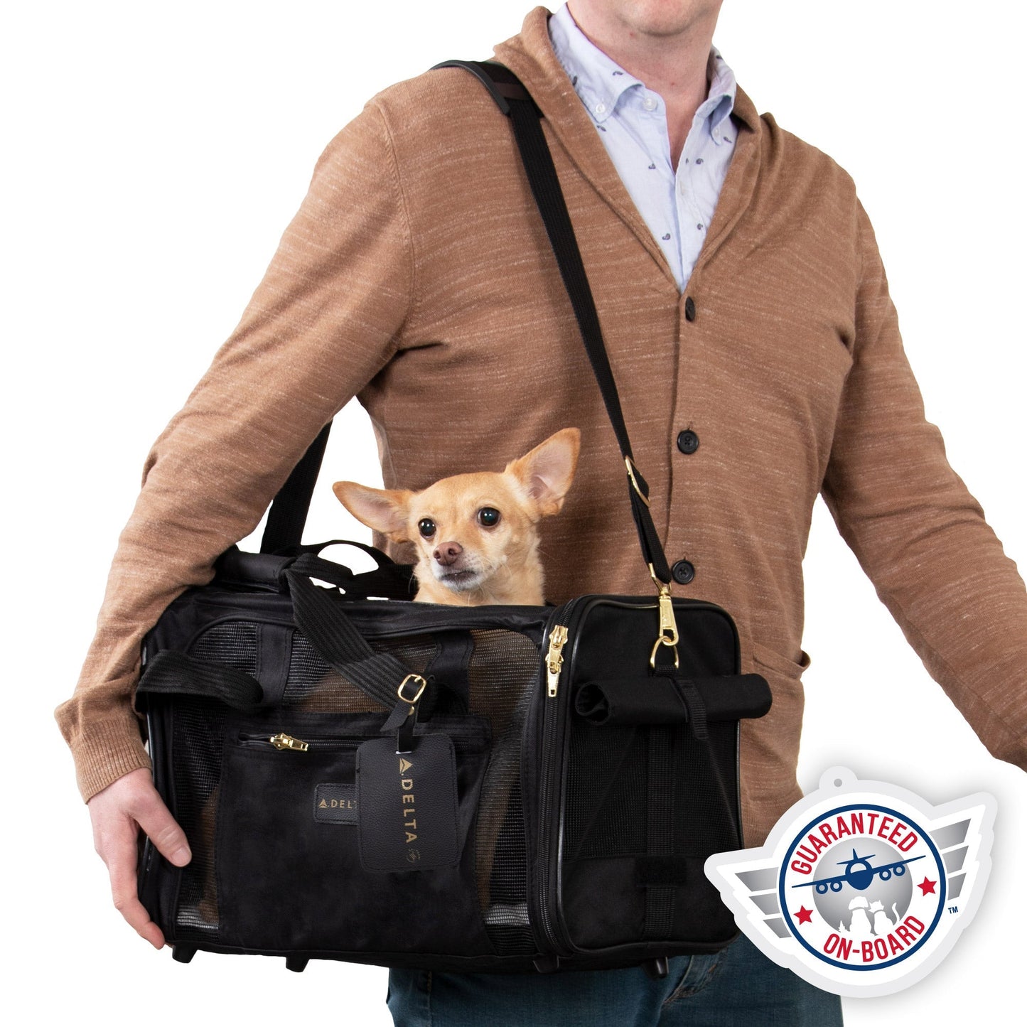 TRAVEL DELTA® AIR LINES® Airline Approved Pet Carrier, Medium, Black
