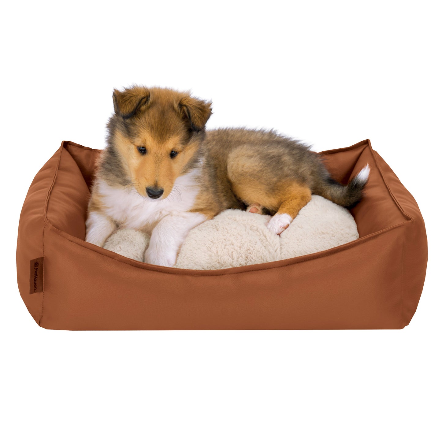 Leather Look Cozy Couch Pet Bed