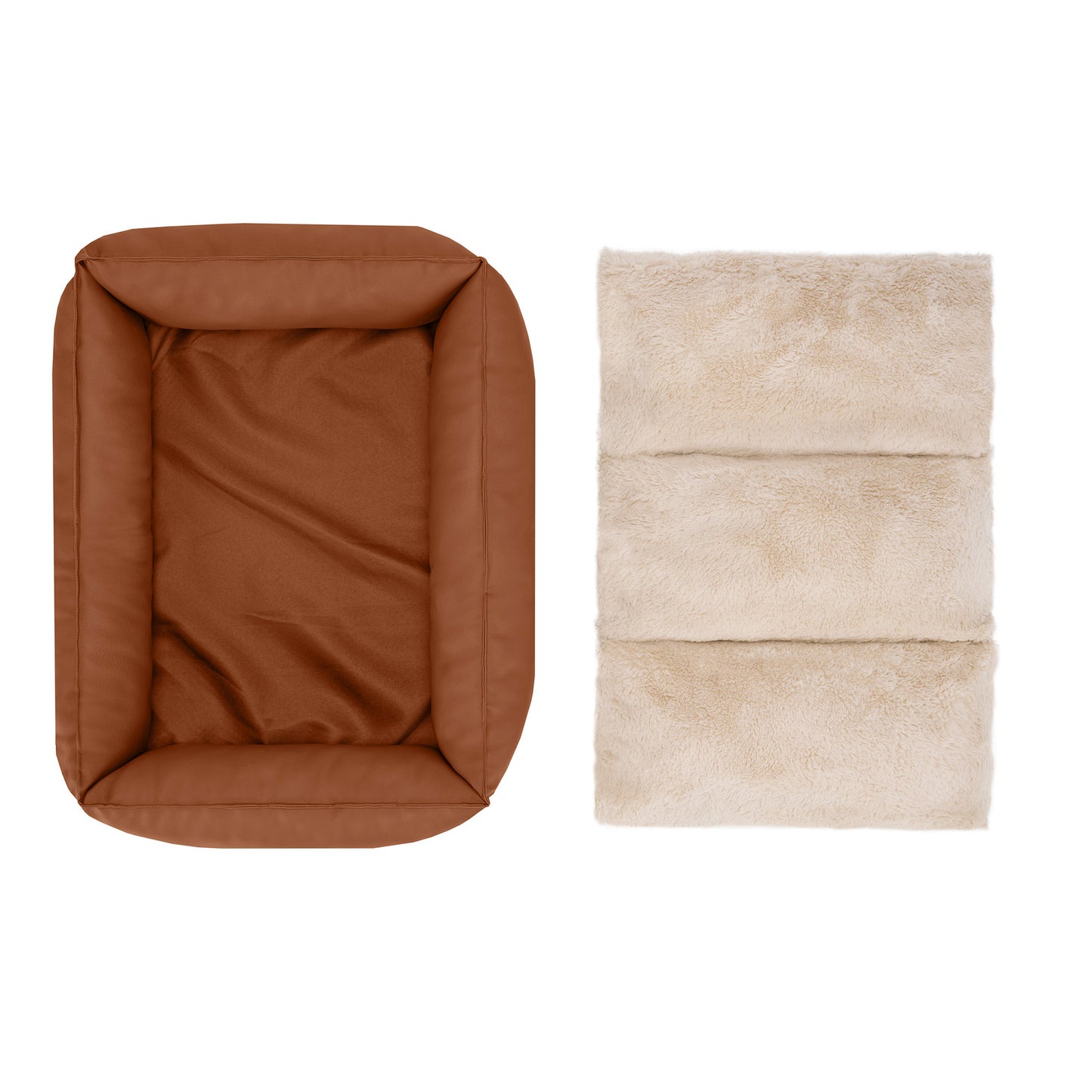 Leather Look Cozy Couch Pet Bed