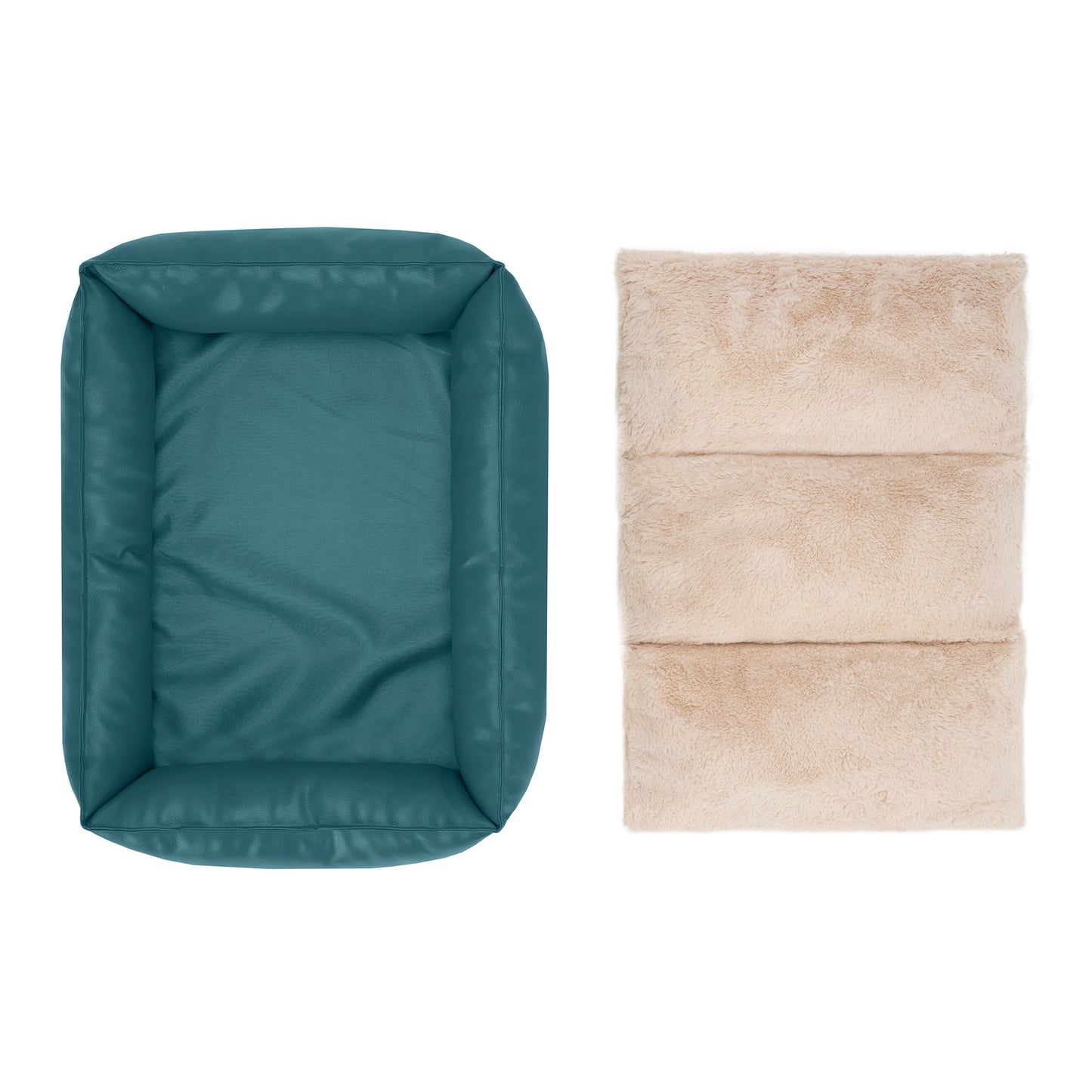 Leather Look Cozy Couch Pet Bed