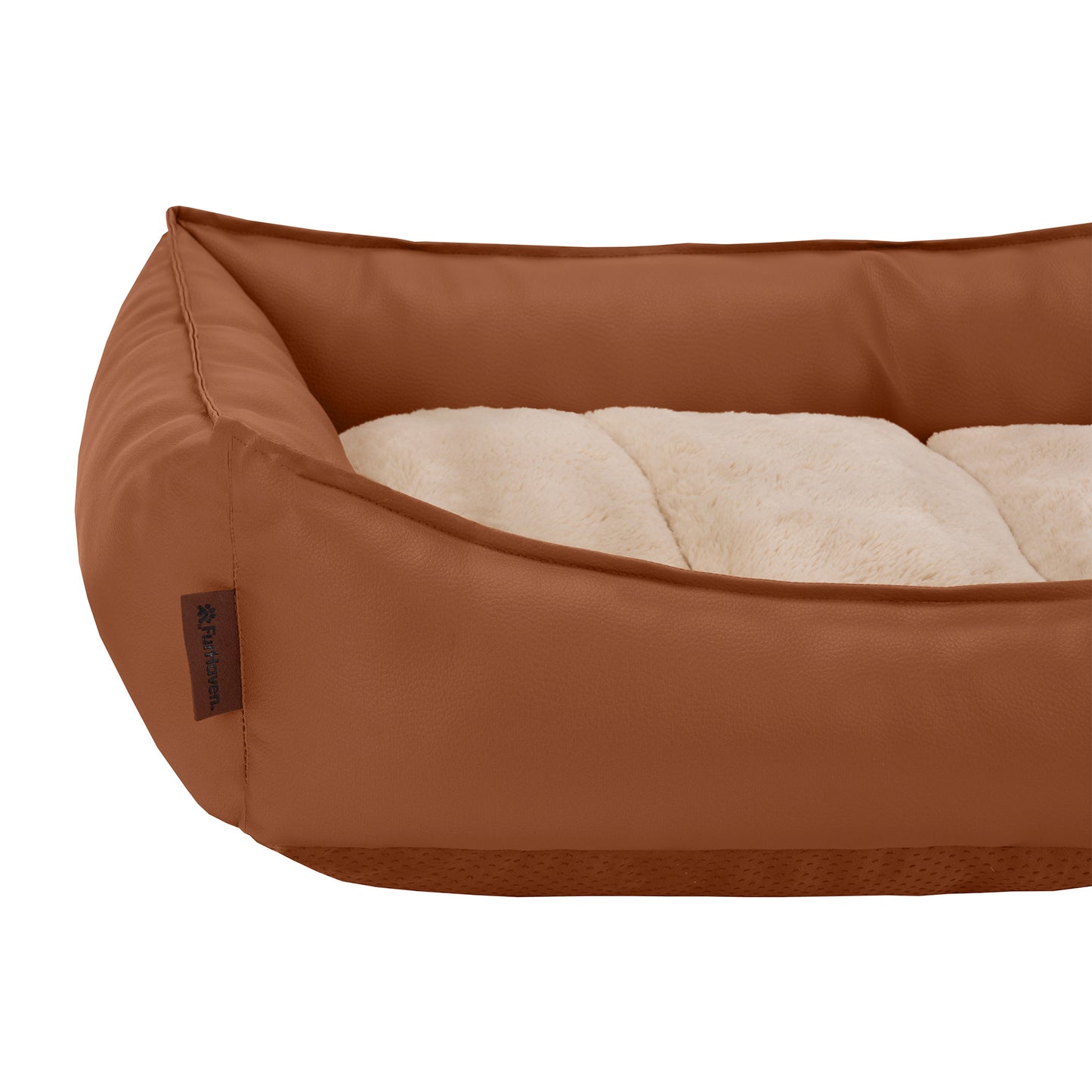 Leather Look Cozy Couch Pet Bed