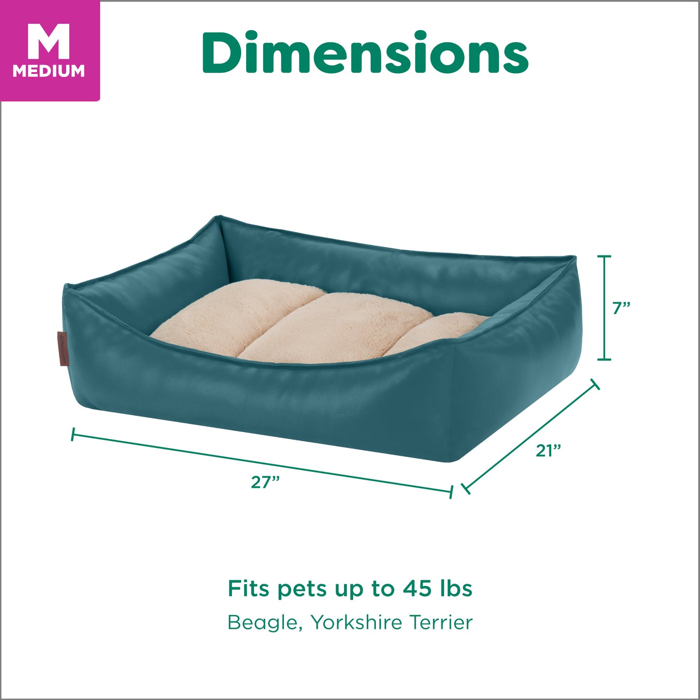 Leather Look Cozy Couch Pet Bed