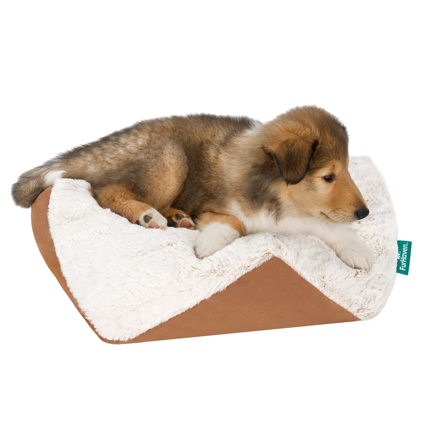 Stone-Embossed Faux Fur Pouf Pet Bed