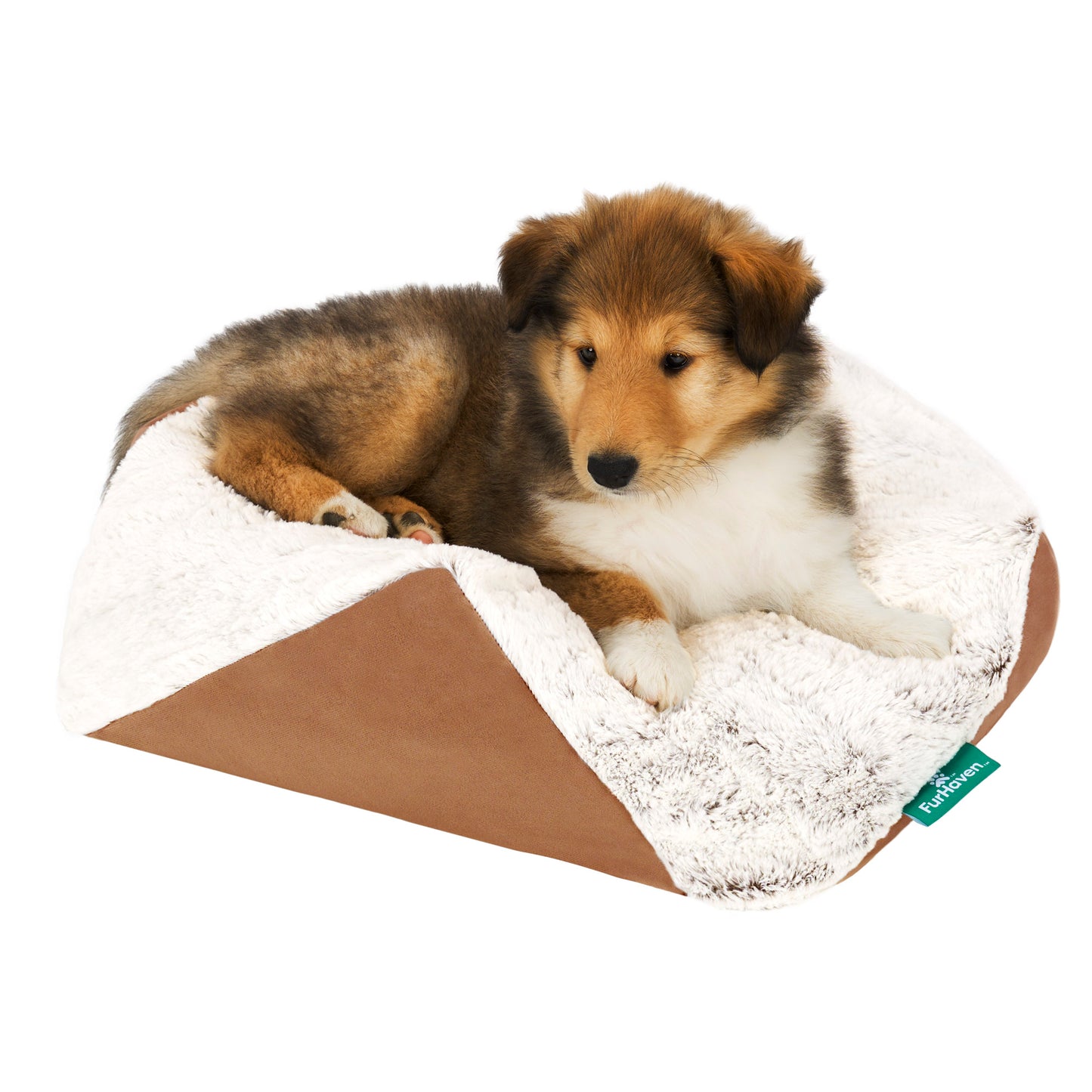 Stone-Embossed Faux Fur Pouf Pet Bed