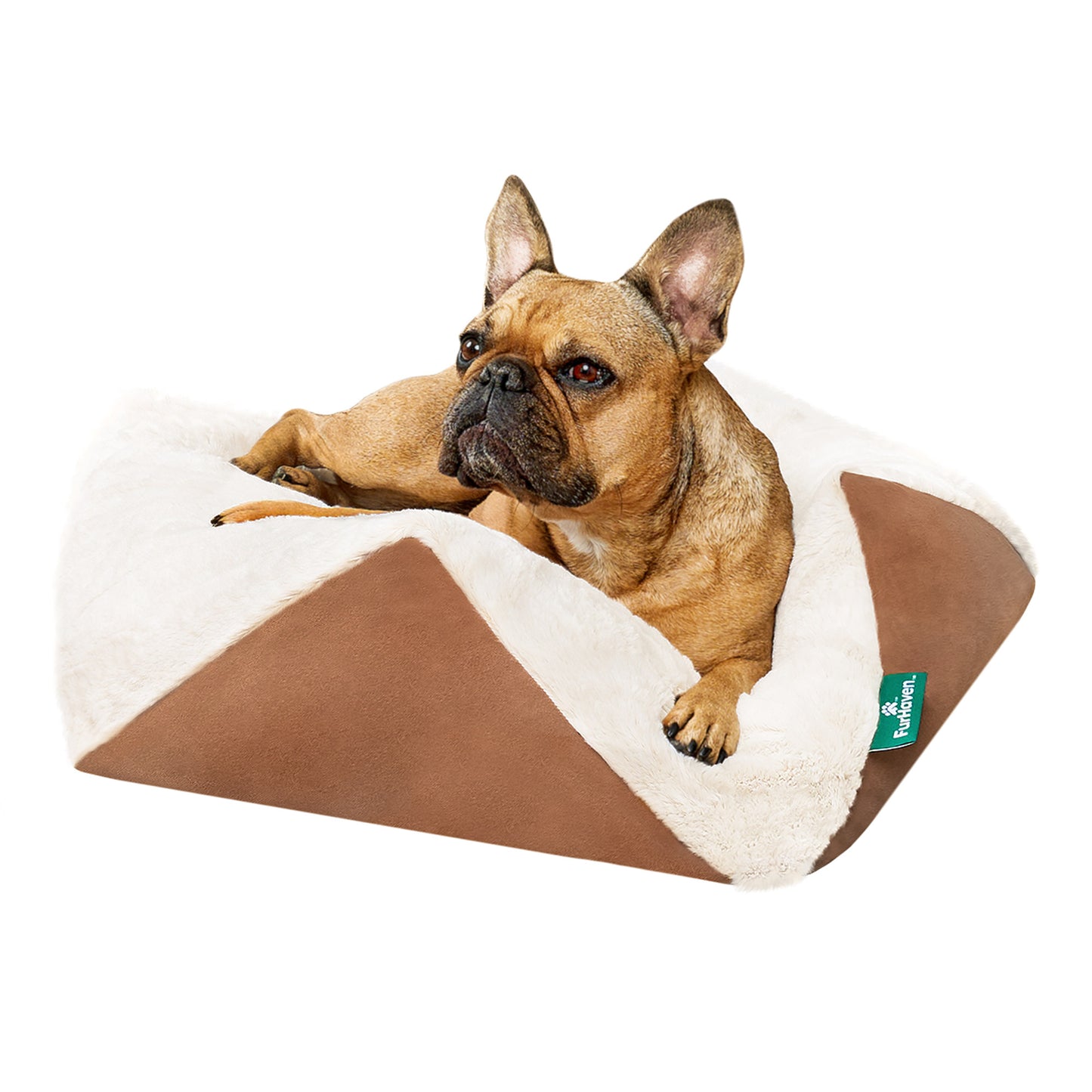 Stone-Embossed Faux Fur Pouf Pet Bed