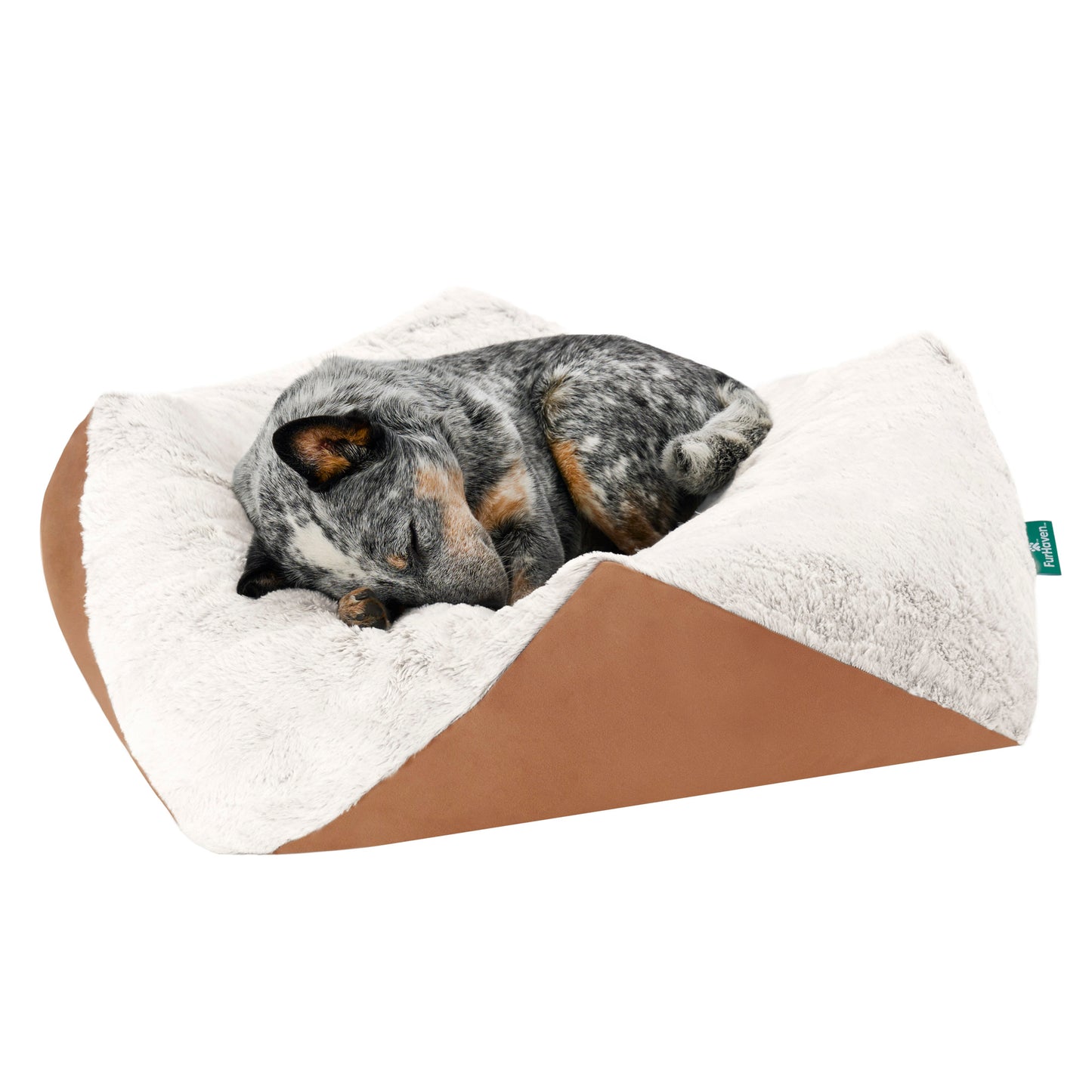 Stone-Embossed Faux Fur Pouf Pet Bed
