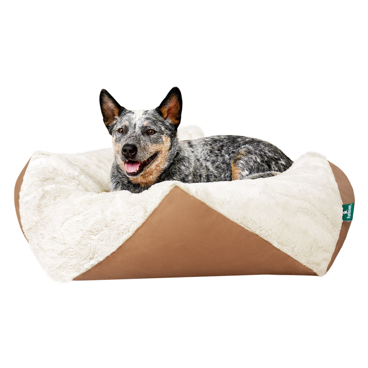 Stone-Embossed Faux Fur Pouf Pet Bed