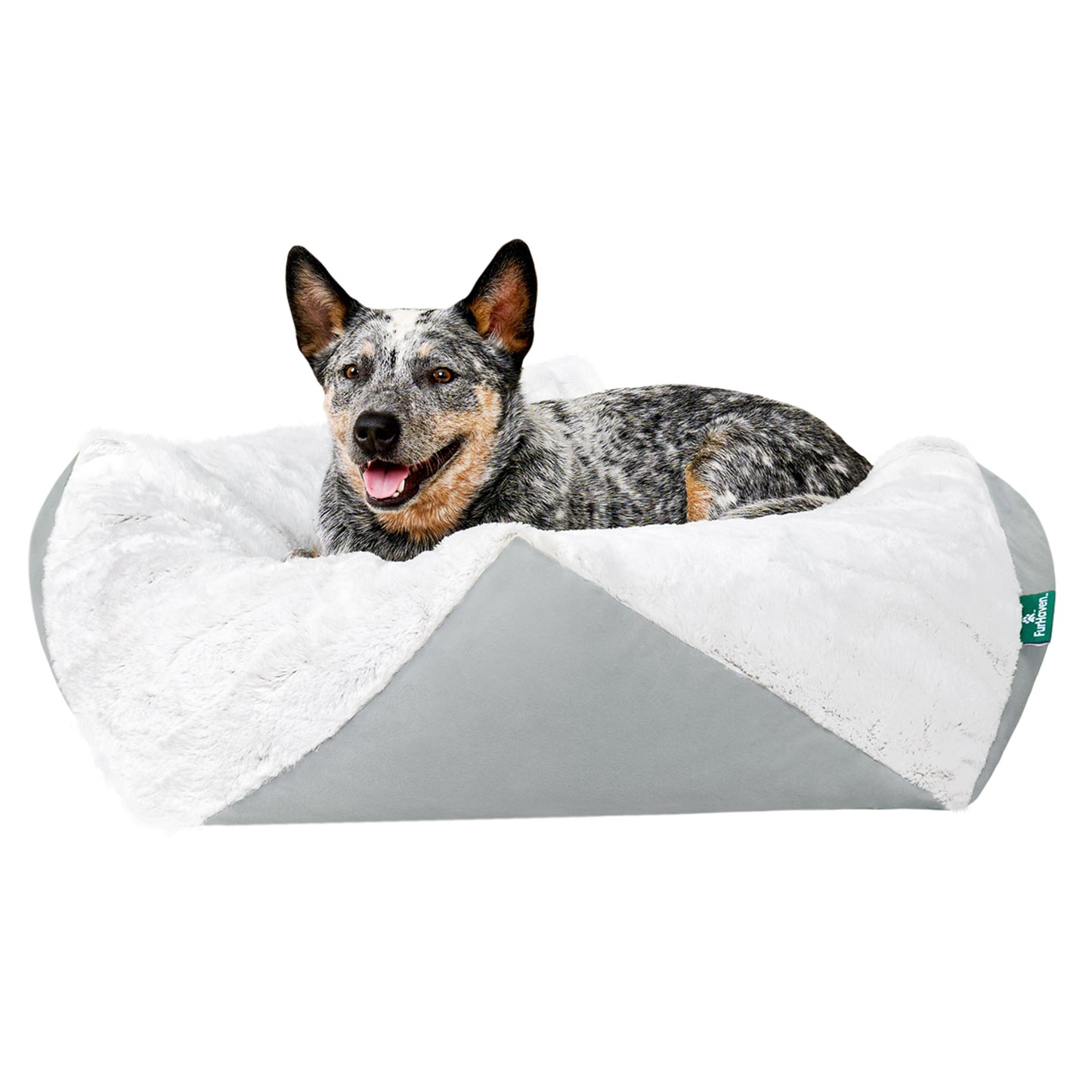Stone-Embossed Faux Fur Pouf Pet Bed